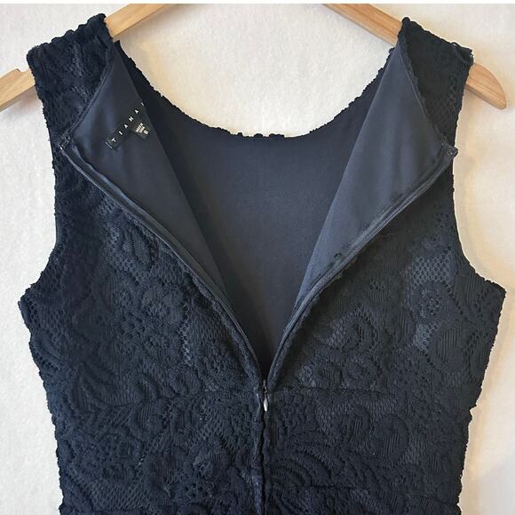 Tiana B Fit & Flare Dress Womens Sz 6 Navy Floral Lace Elegant Party Career Work - Picture 5 of 12